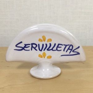 Vintage Spanish Talavera napkin holder - so cute!